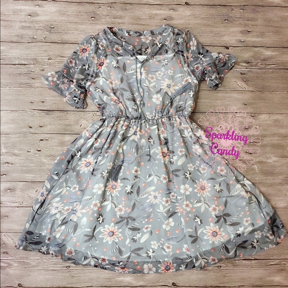 ♦️Lace Tie Floral Dress - Picture 5 of 8