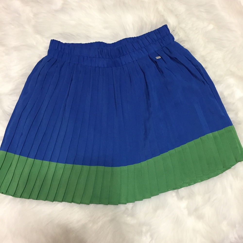 Aeropostale Pleated Royal Blue and Green Skirt M
