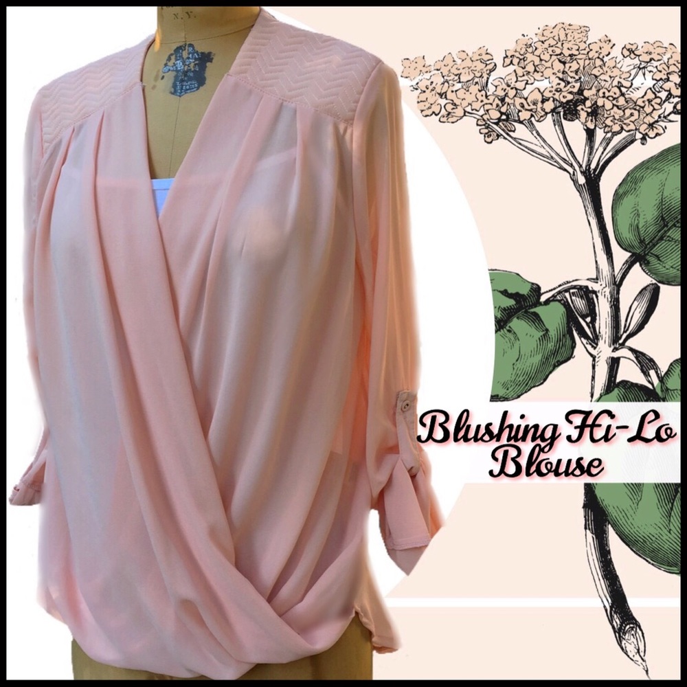 Blushing Hi-Lo Blouse - Picture 1 of 7