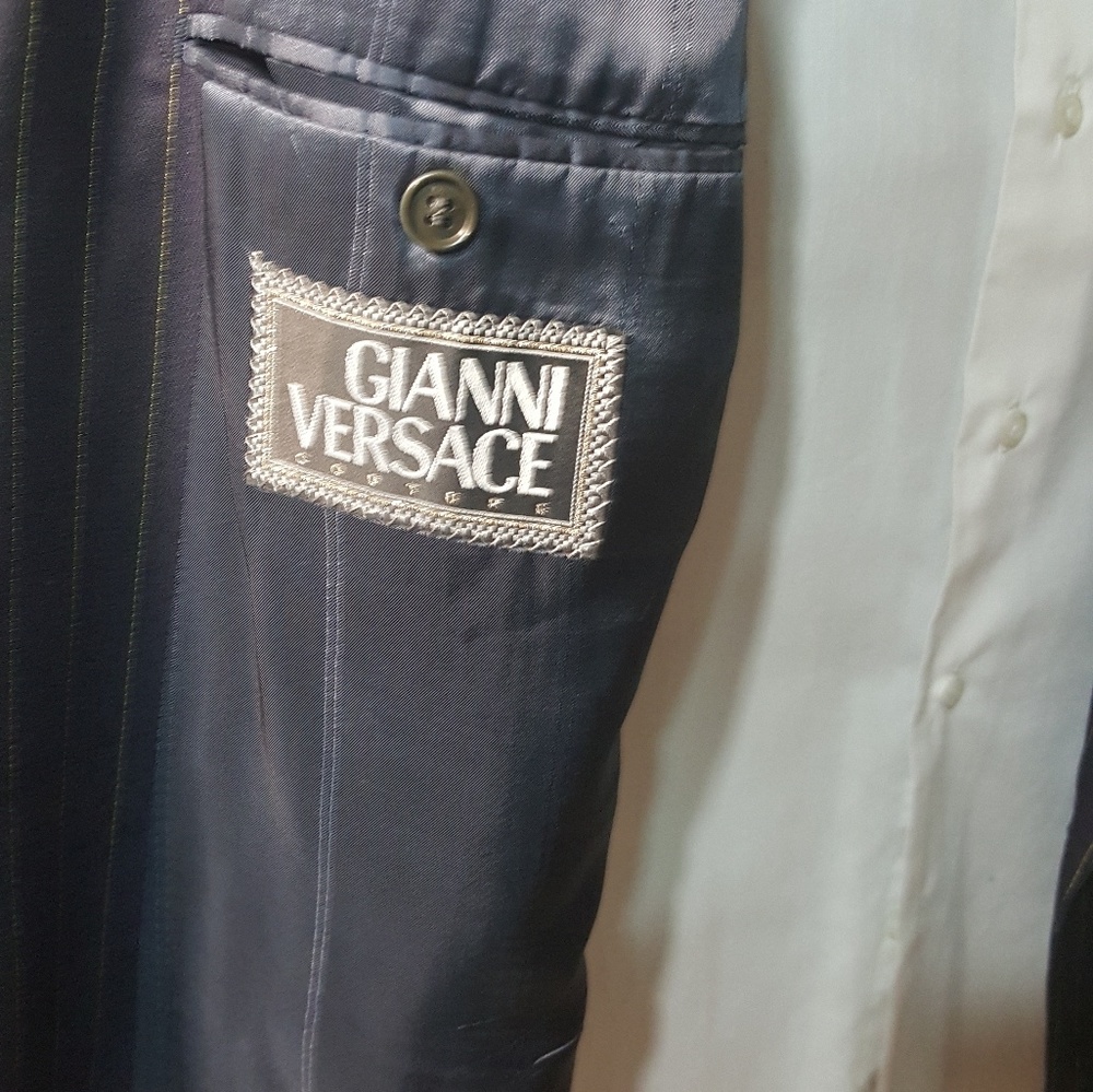 Gianni Versace pin stripe suit