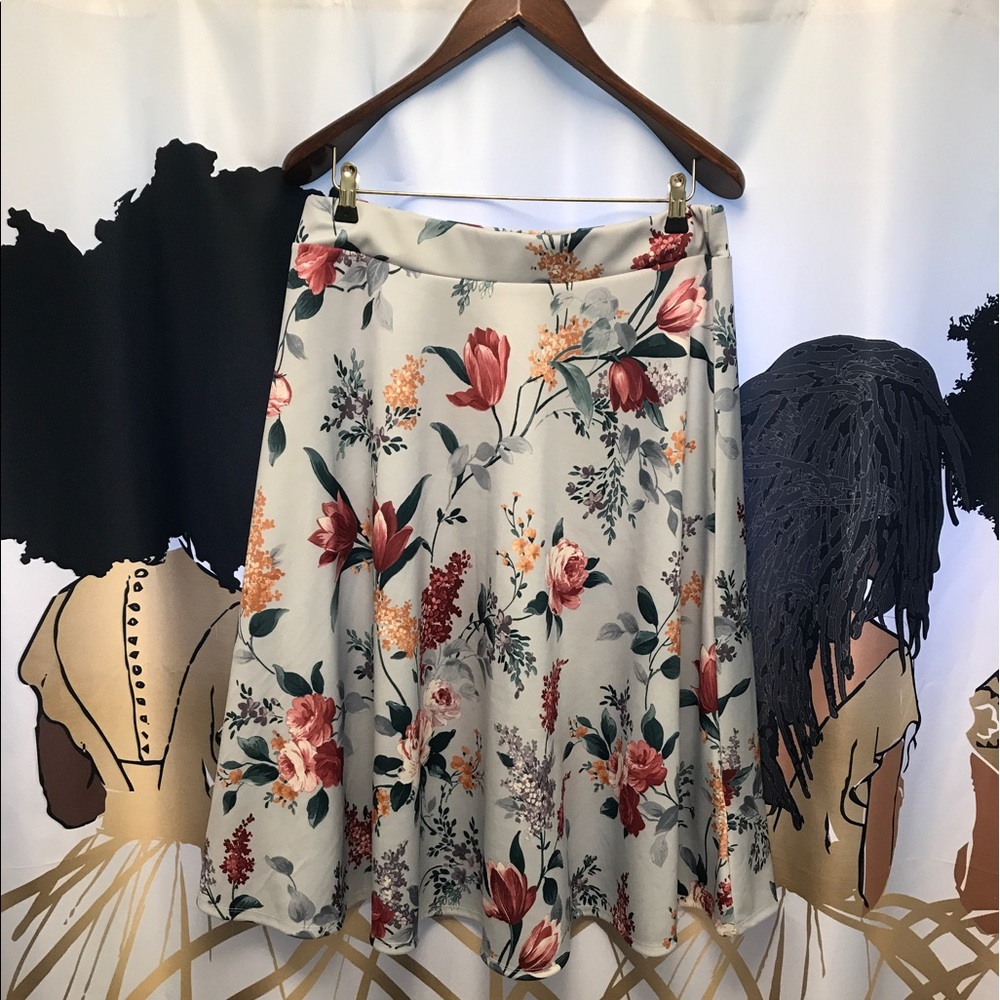 ASOS Tall Scuba Floral Skirt US 14