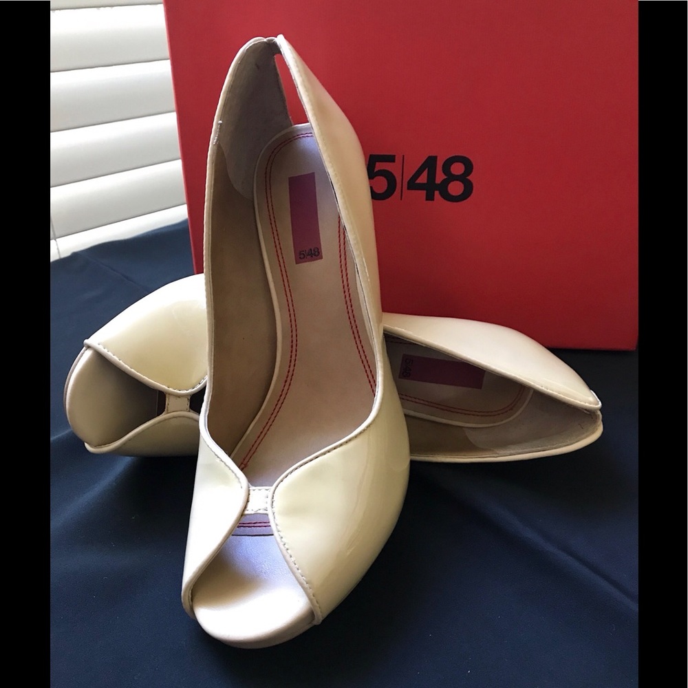 5/48 Patent Leather Peep Toe Heels - New Size 7.5M