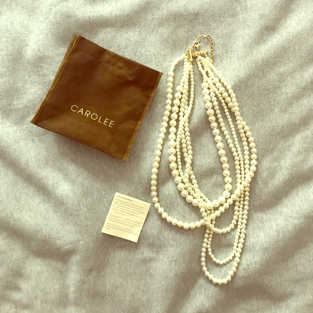 Multi strand pearl necklace
