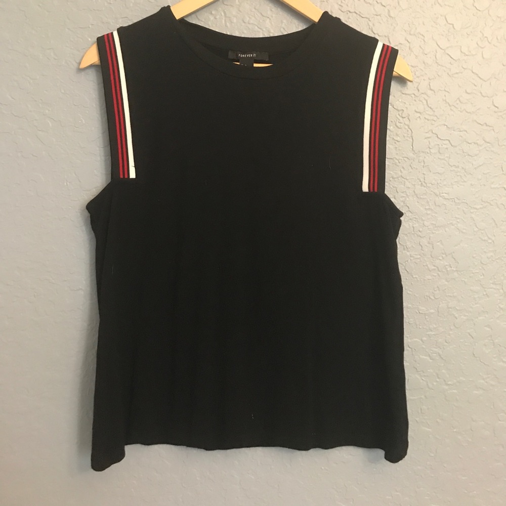 Black sleeveless top