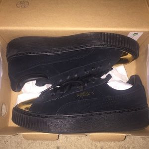 Suede Platform Gold Toe Puma Shoes