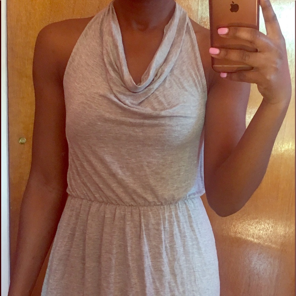 Women's cowl neck hi-low summer dress
