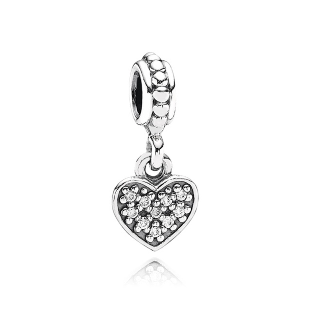 Pandora clear crystal heart charm