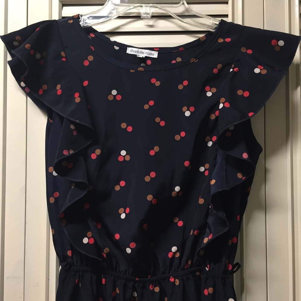 🎉Sale!! Charlotte Russe Navy blue dotted dress