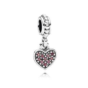 Pandora red pave heart charm