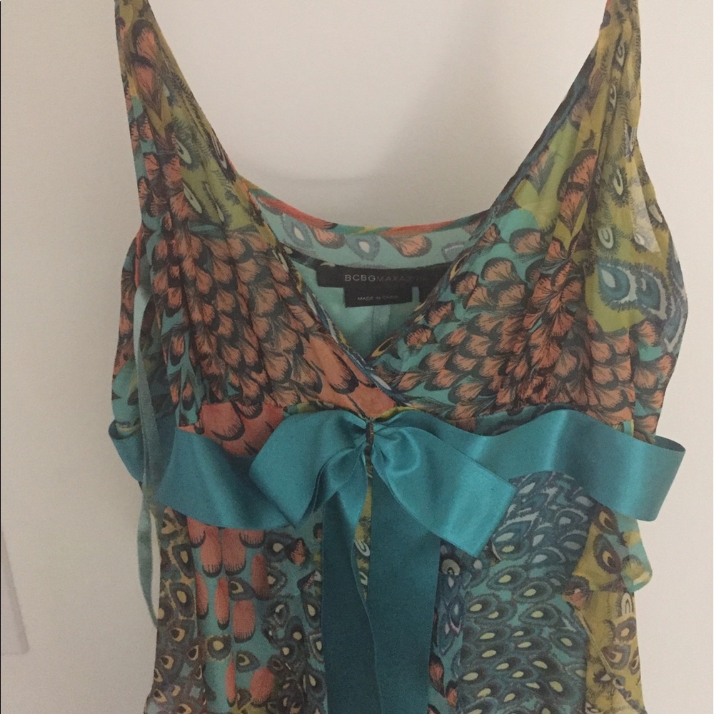 BCBG spaghetti straps ruffle dress