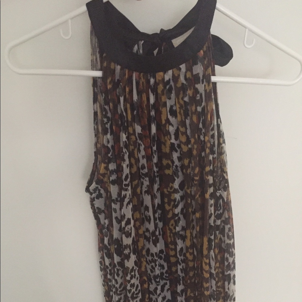 Leopard pattern cocktail blouse