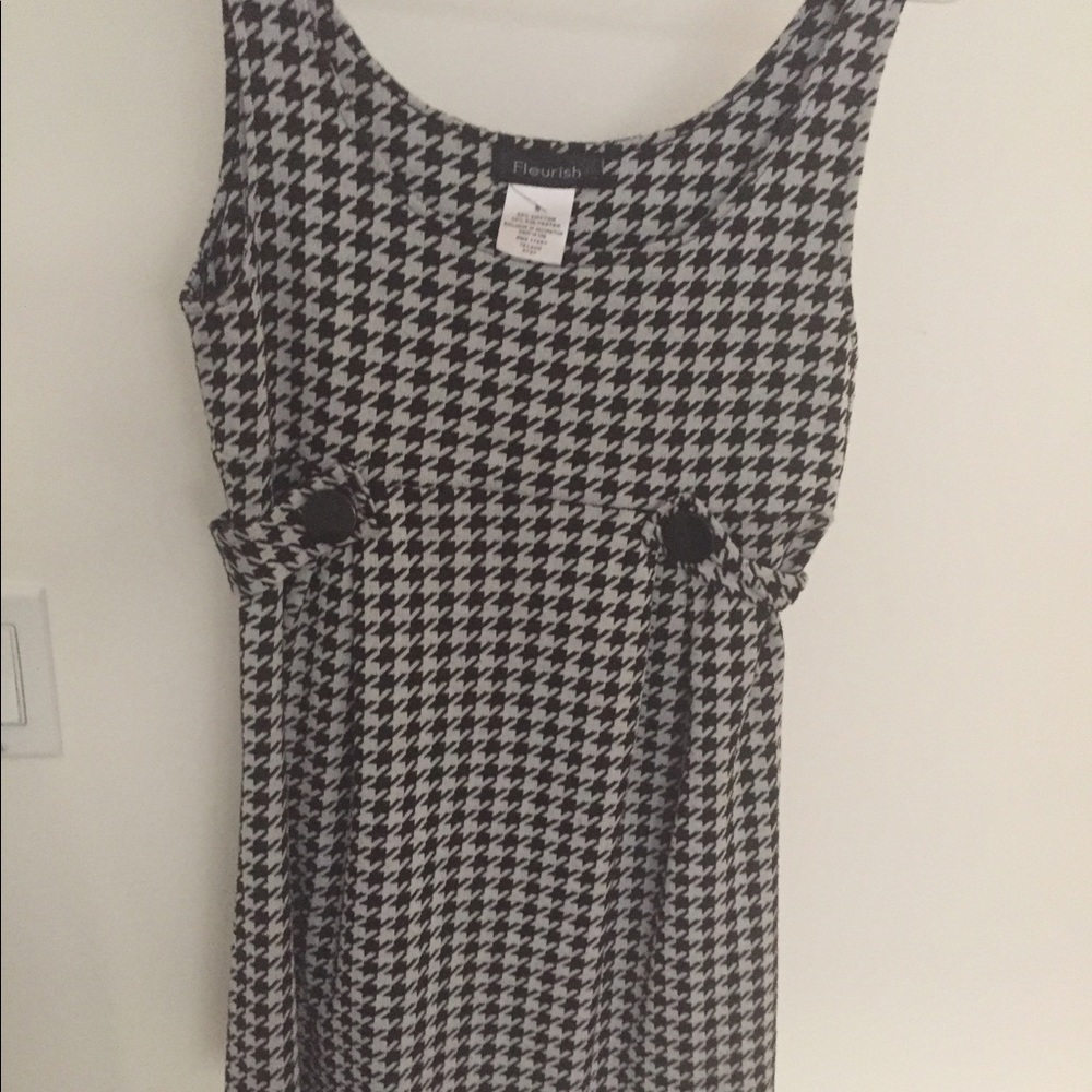 Houndstooth slip on mini dress