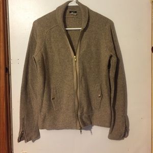 JCrew Cardigan Tan and Gold