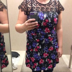 Kensie Dress Black XL Floral Lace