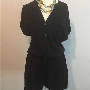 Black short sleeved romper