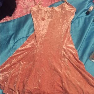 Light Pink Crushed Velvet Dress