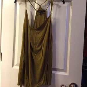 Olive green asymmetric tank top