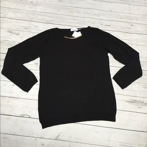 Black Thin Gold Neckline Clavin Klein Sweater