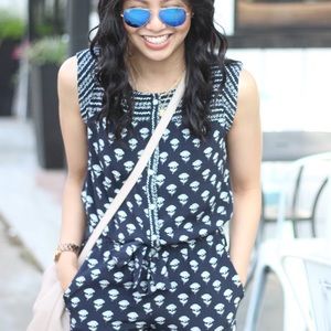 Navy Romper | LOFT | M