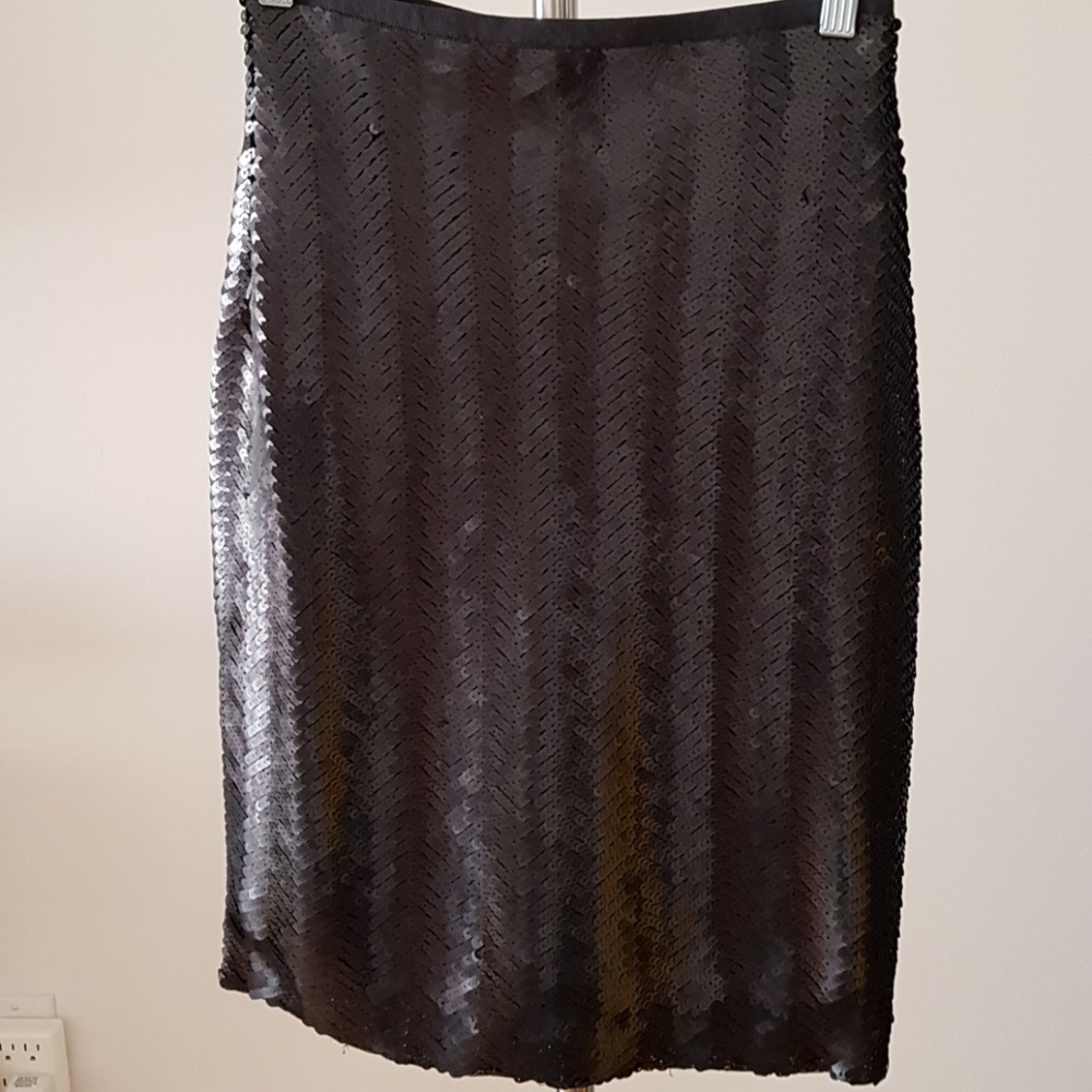J. Crew Factory Black Sequin Pencil Skirt