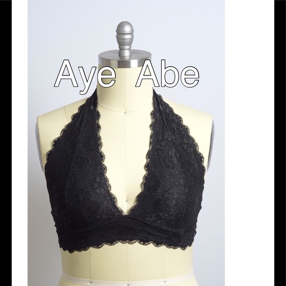 Black Lace Bralette Bra Plus Size 1X-3X 14-24 - Picture 4 of 6