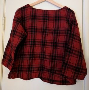 Madewell 3/4 Sleeve Plaid Top