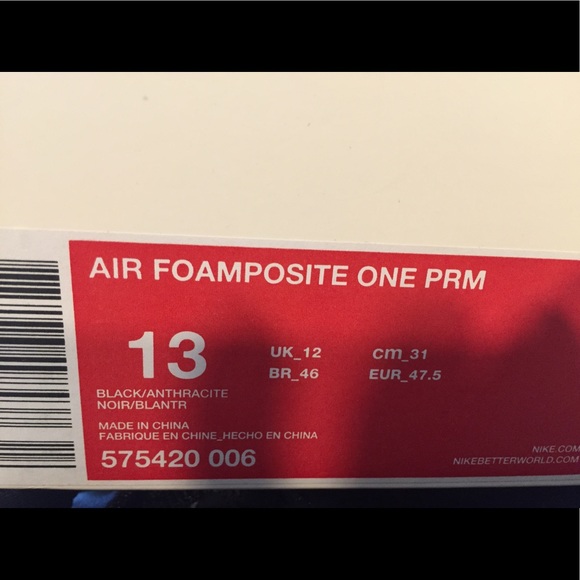 DS. AIR JORDAN. AIR FOAMPOSITE 1. Triple Black. 13 - Picture 3 of 3