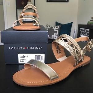 Tommy Hilfiger gold sandals