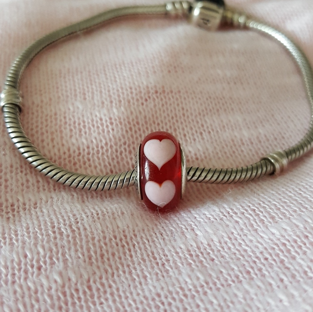 Pandora Red and Pink Glass Bead