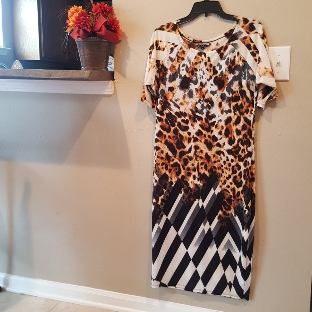 Animal print, midi dress