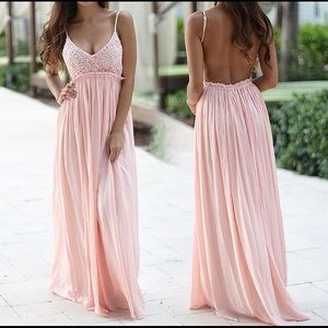 Open back Pink Maxi dress
