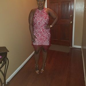 Express red lace dress