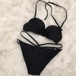 Black push up bikini