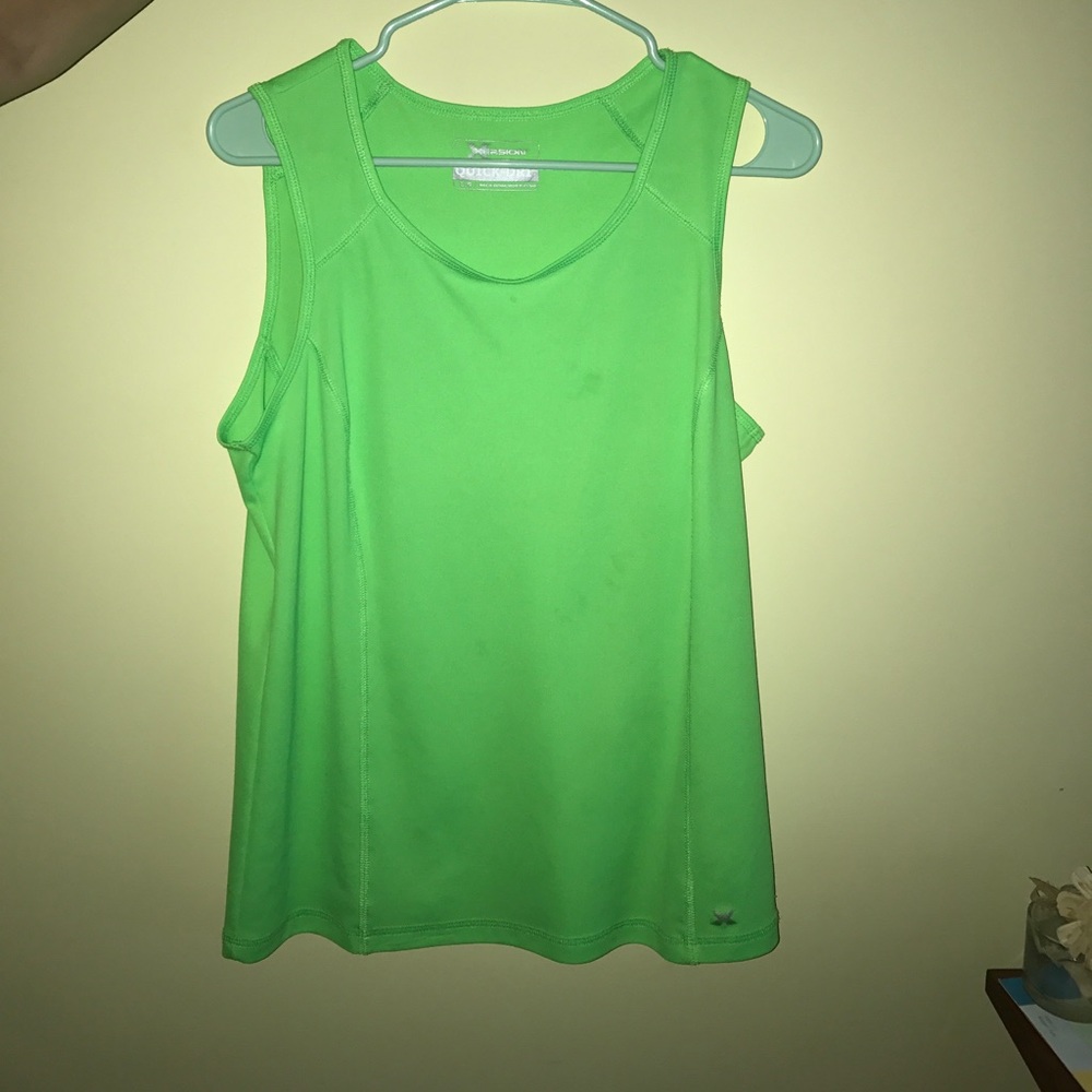Green work out tank top