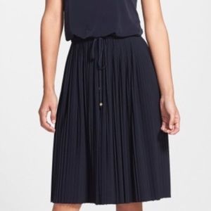 Navy Pleated Ivanka Trump Skirt