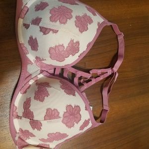Pink lightly lined ladder back bra