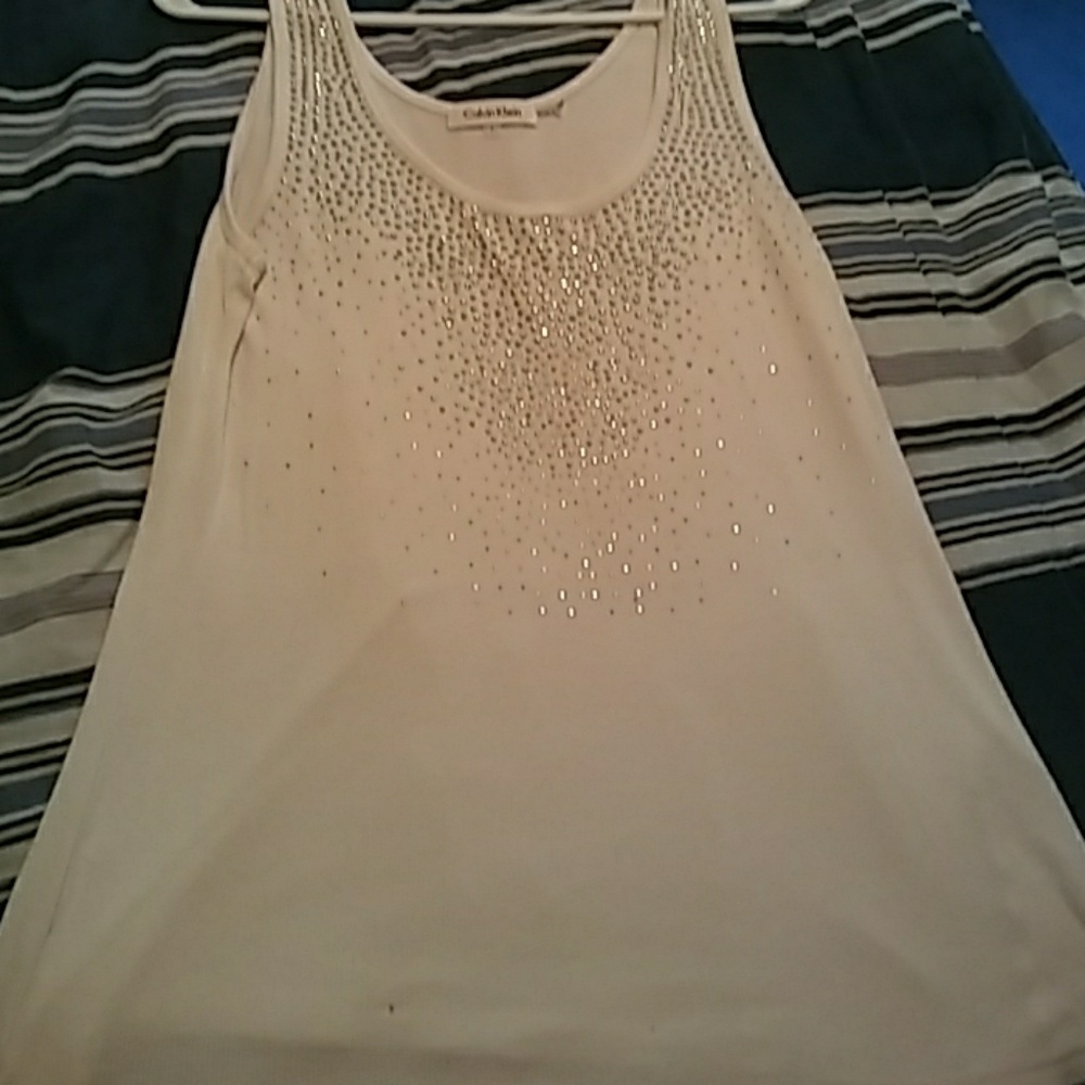 Calvin Klein tank top with silver sequins