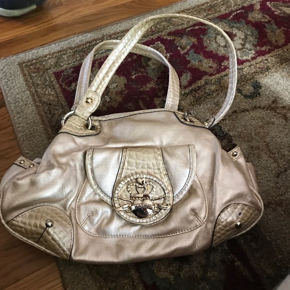 Kathy Van Zeeland Metallic gold bag