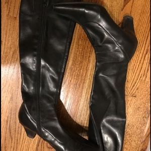 Black leather boots