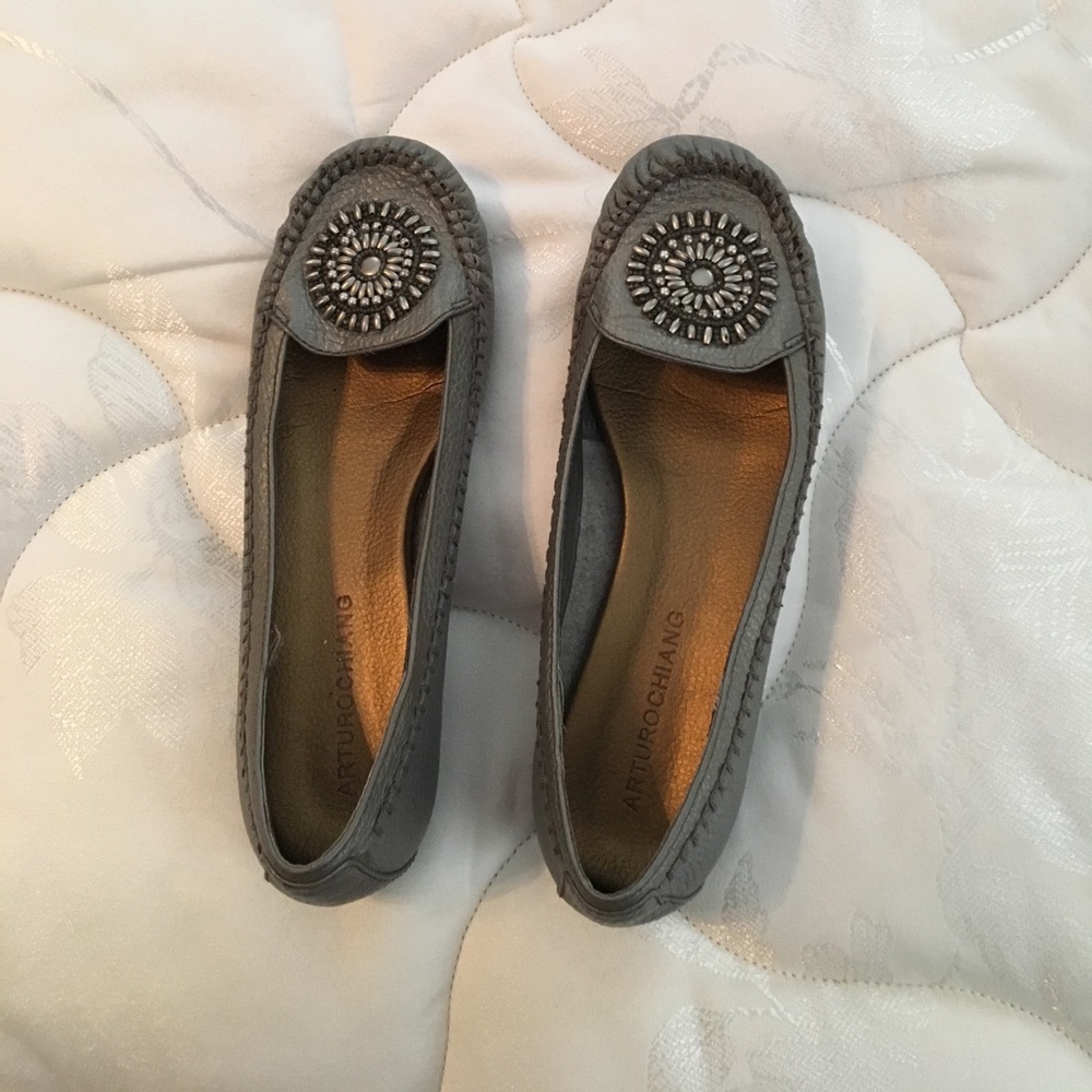 Silver loafers size 7.5