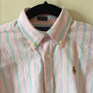 Ralph Lauren Pink Button Up Oxford Shirt Size 0