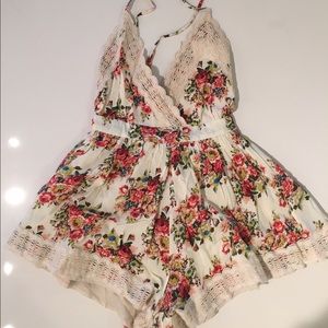 Floral Open Back Romper