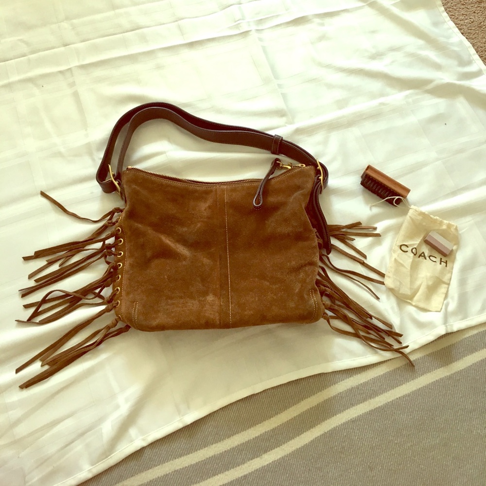 👜SALE👜Suede Coach Handbag