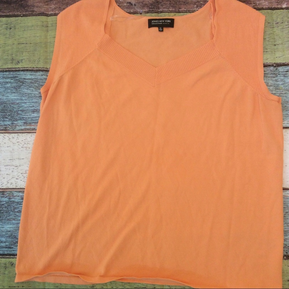 Jones New York Sleeveless Orange Top Sz 3x