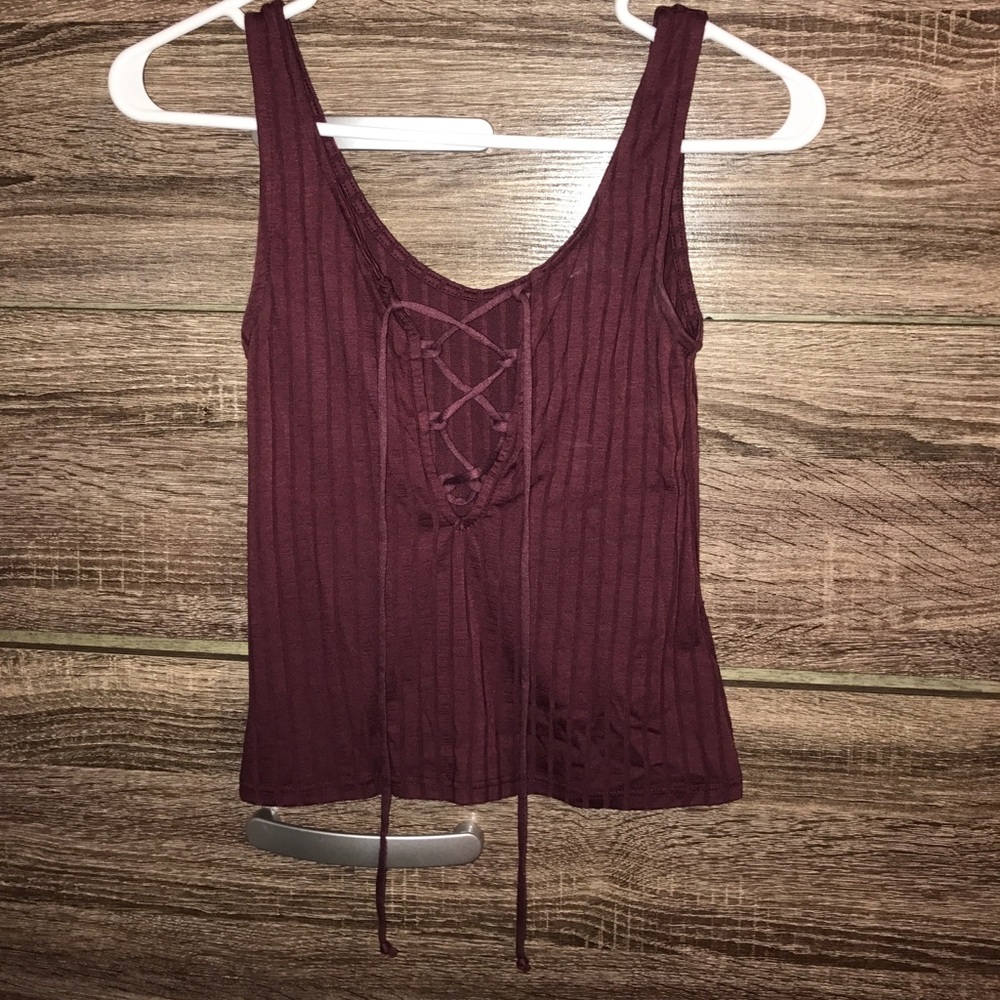 Lace up crop top