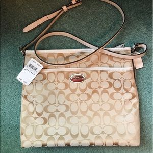 NWT Coach Signature File Bag - Beige