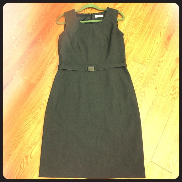 Calvin Klein Dresses & Skirts - Calvin Klein belted dark grey work dress