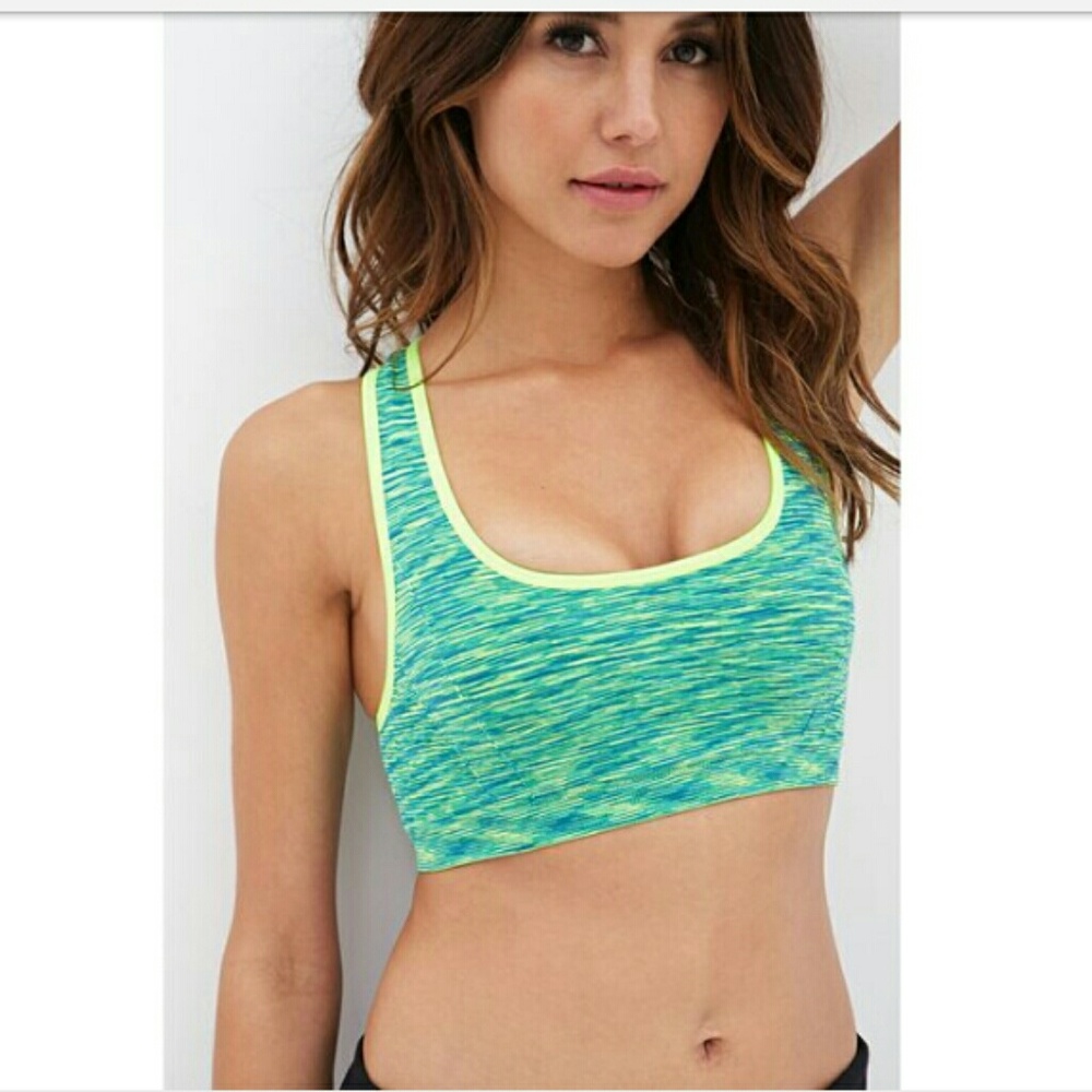 Forever 21 space dyed marl racerback sports bra