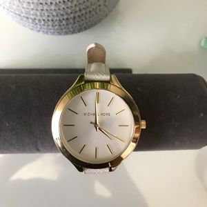 White and gold Michael kors watch