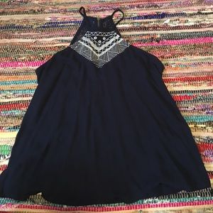 Halter top with zipper in back
